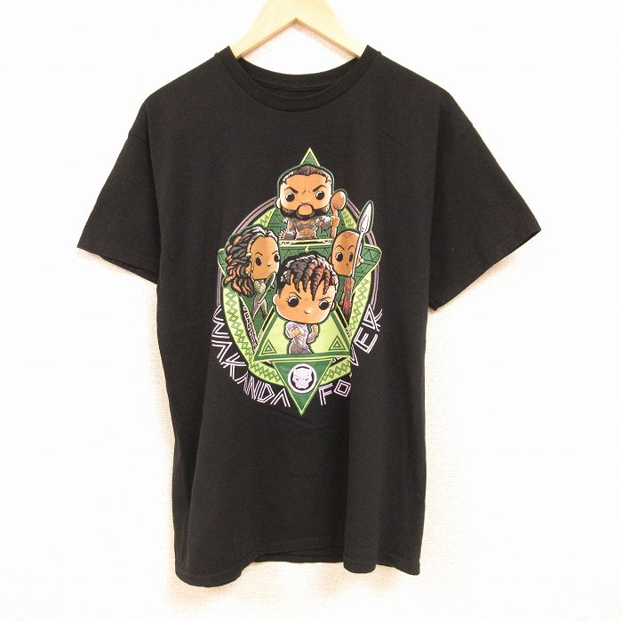 【50%OFF】マーベル 半袖Tシャツ ブラックパンサー ブラック XL | 古着