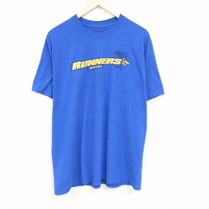 半袖Tシャツ サッカー ブルー XL | 古着