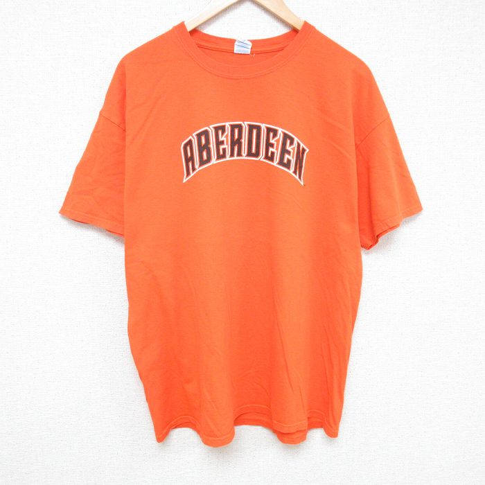 XL★古着 半袖 Tシャツ メンズ アバディーンアイアンバーズ ディランバンディ 15 コットン クルーネック オレンジ 24mar09 中古