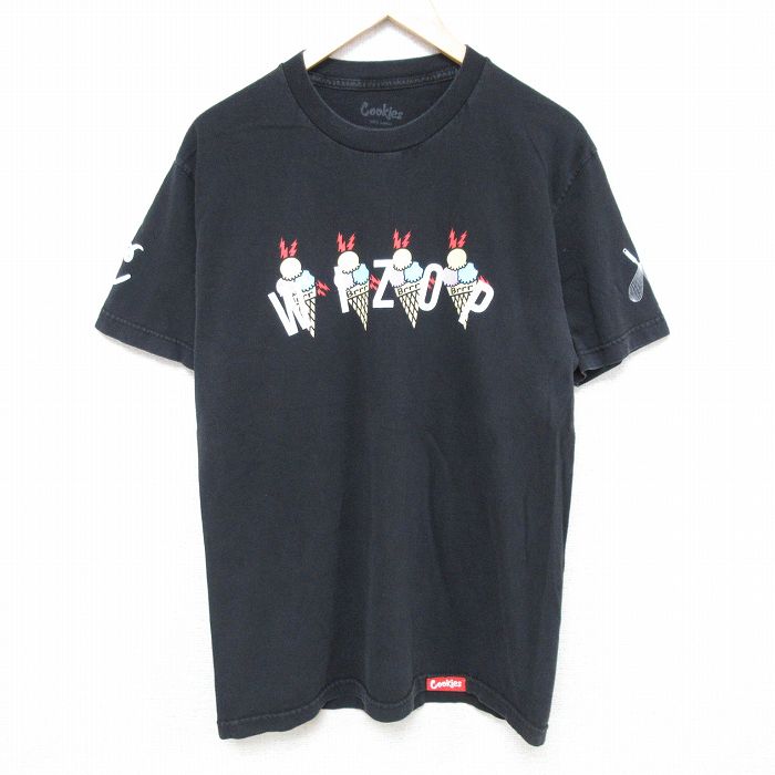 M★古着 半袖 Tシャツ メンズ アイス コットン クルーネック 黒 ブラック 24mar09 中古
