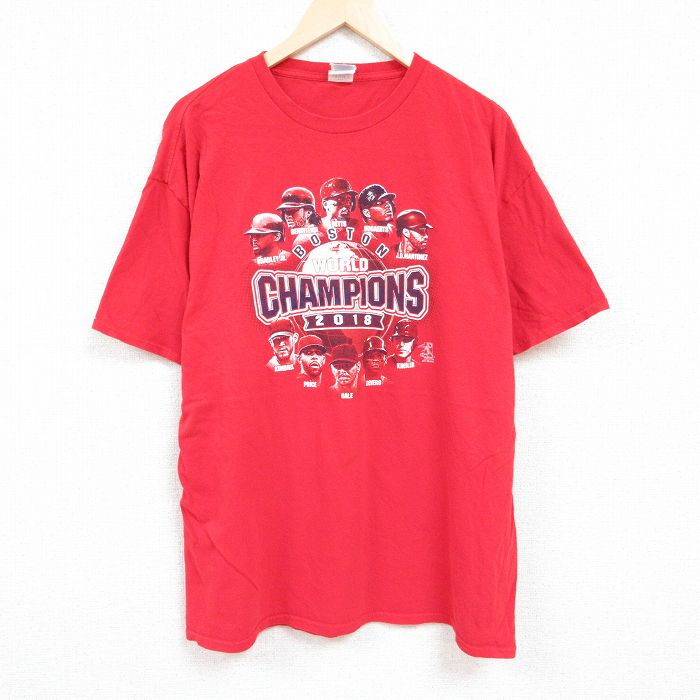 【50%OFF】XL★古着 半袖 Tシャツ メンズ MLB ボストンレッドソックス ムーキーベッツ 大きいサイズ コットン クルーネック 赤 レッド メジャーリーグ ベースボール 野球 24apr10 中古