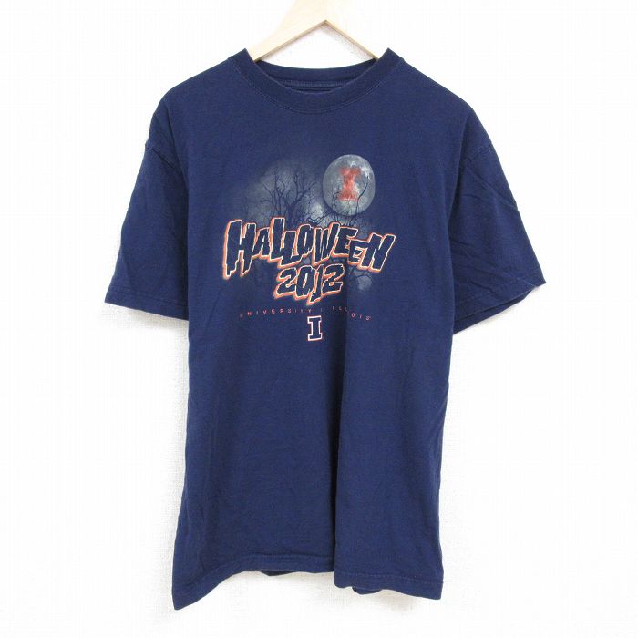 イリノイ 半袖Tシャツ ネイビー XL | 古着