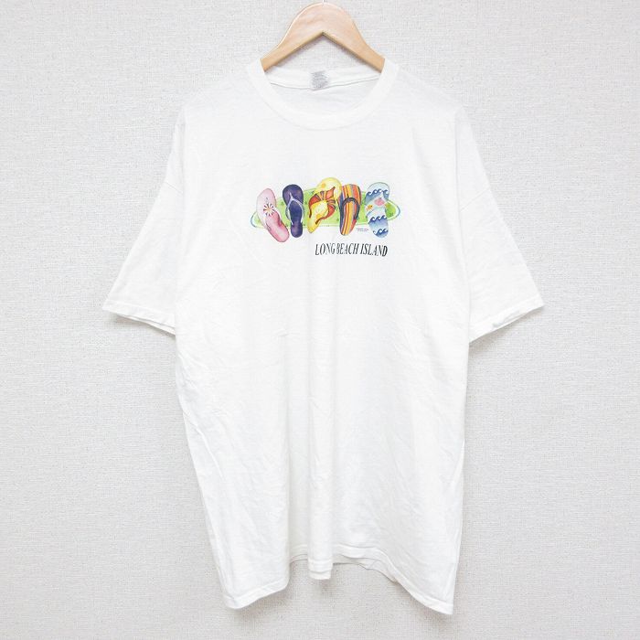 半袖Tシャツ ロングビーチ島 ホワイト XL | 古着