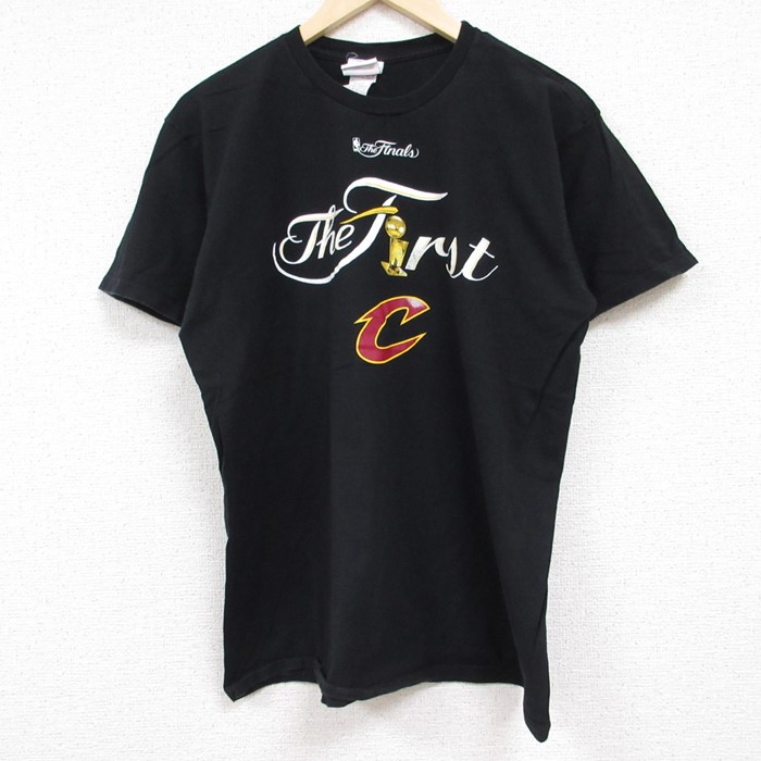 L★古着 マジェスティック 半袖 Tシャツ メンズ NBA クリーブランドキャバリアーズ コットン クルーネック 黒 ブラック バスケットボール 24jun05 中古
