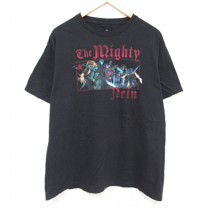 【50%OFF】XL★古着 リップルジャンクション 半袖 Tシャツ メンズ クリティカルロール コットン クルーネック 黒 ブラック 24jun07 中古