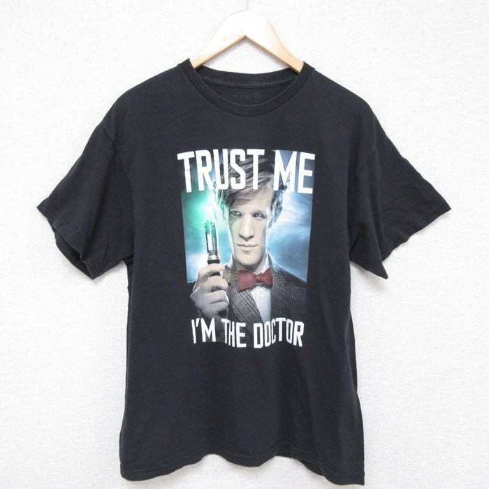 L★古着 半袖 Tシャツ メンズ ドラマ ドクターフー クルーネック 黒 ブラック 24jun10 中古