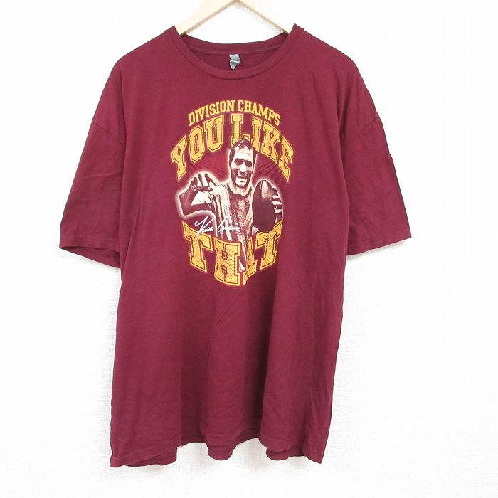 エンジ バーガンディ 半袖Tシャツ フットボール XL | 古着