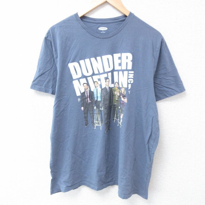 【50%OFF】XL★古着 オールドネイビー OLD NAVY 半袖 Tシャツ メンズ ドラマ ザオフィス コットン クルーネック グレー 24jun19 中古