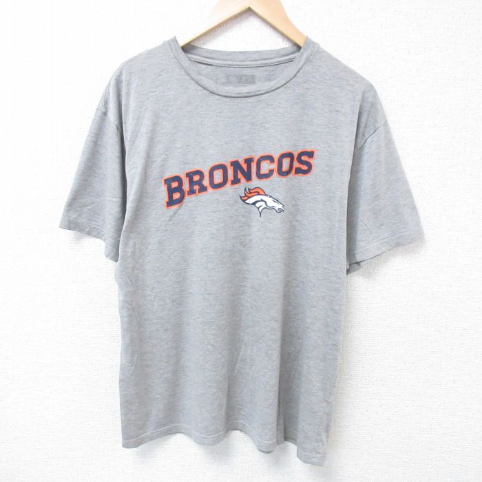 NFL デンバーブロンコス 半袖Tシャツ アメフト グレー XL | 古着