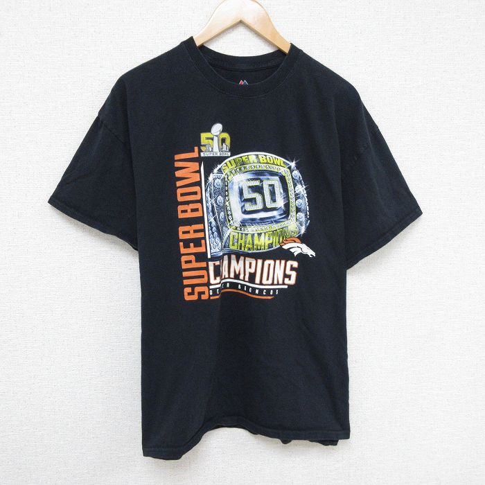 マジェスティック 半袖Tシャツ デンバーブロンコス ブラック XL | 古着