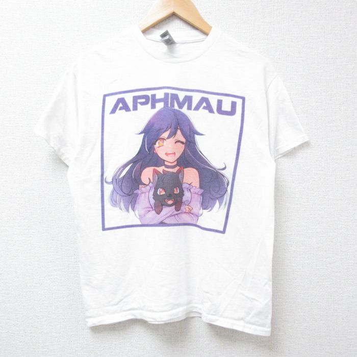 M★古着 半袖 Tシャツ メンズ APHMAU クルーネック 白 ホワイト 24jul13 中古