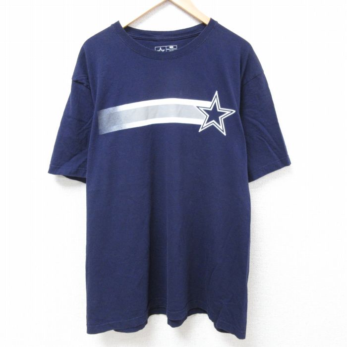 XL★古着 半袖 Tシャツ メンズ NFL ダラスカウボーイズ ジェイソンウィッテン 82 大きいサイズ コットン クルーネック 紺 ネイビー アメフト スーパーボウル 24jul11 中古