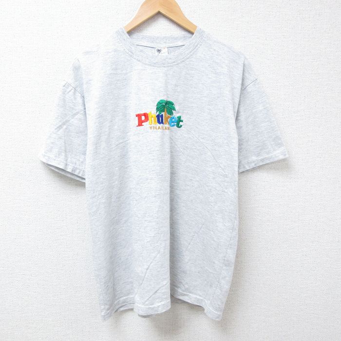 半袖Tシャツ 刺繍 グレー XL | 古着