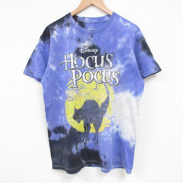 L★古着 半袖 Tシャツ メンズ ディズニー DISNEY ホーカスポータス コットン クルーネック 紫他 パープル タイダイ 25apr19 中古