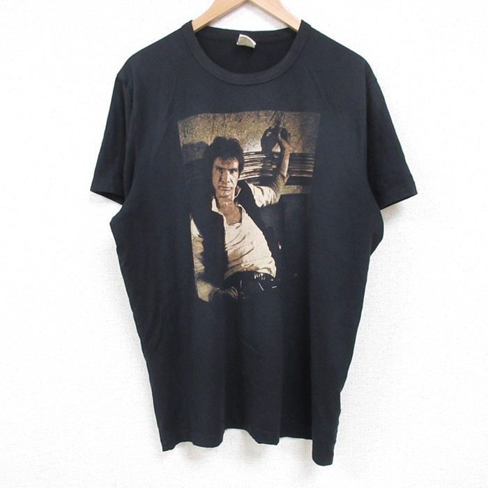 XL★古着 アバクロンビー Abercrombie&fitch 半袖 Tシャツ メンズ スターウォーズ STAR WARS ハンソロ クルーネック 黒 ブラック 25apr19 中古