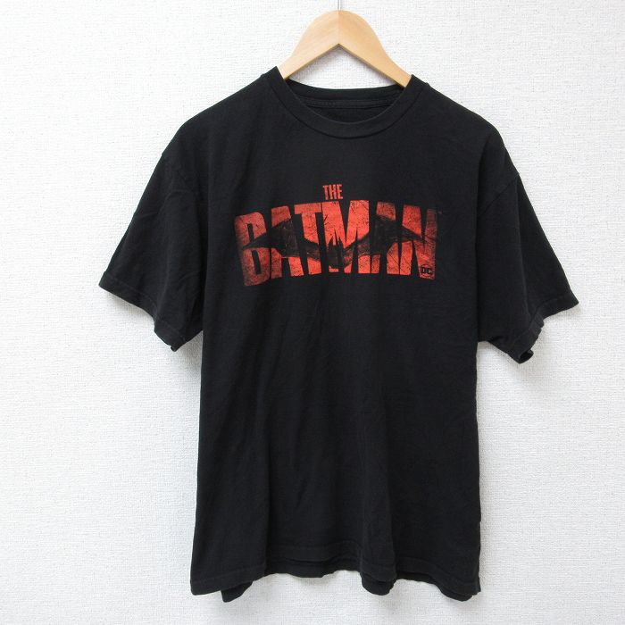 XL★古着 半袖 Tシャツ メンズ DCコミックス バットマン BATMAN コットン クルーネック 黒 ブラック 25apr25 中古