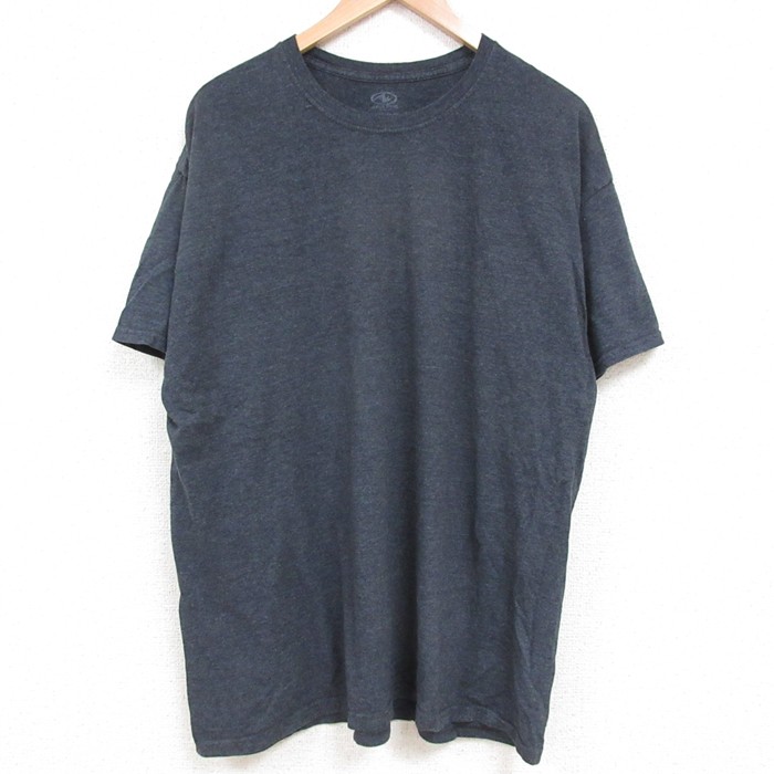 XL★古着 半袖 Tシャツ メンズ 無地 クルーネック 濃グレー 霜降り 25jun04 中古