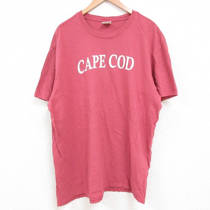 XL★古着 半袖 Tシャツ メンズ ケープコッド 大きいサイズ コットン クルーネック 赤 レッド 25jun04 中古