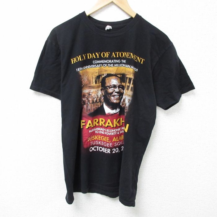 XL★古着 半袖 Tシャツ メンズ FARRAKHAN クルーネック 黒 ブラック 25jun05 中古