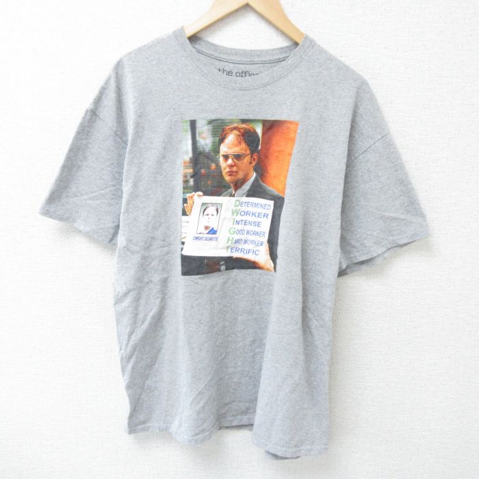 XL★古着 リップルジャンクション 半袖 Tシャツ メンズ ドラマ ジオフィス クルーネック グレー 霜降り 25jun05 中古