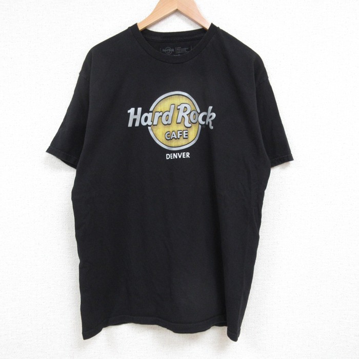 L★古着 半袖 Tシャツ メンズ ハードロックカフェ デンバー コットン クルーネック 黒 ブラック 25may17 中古