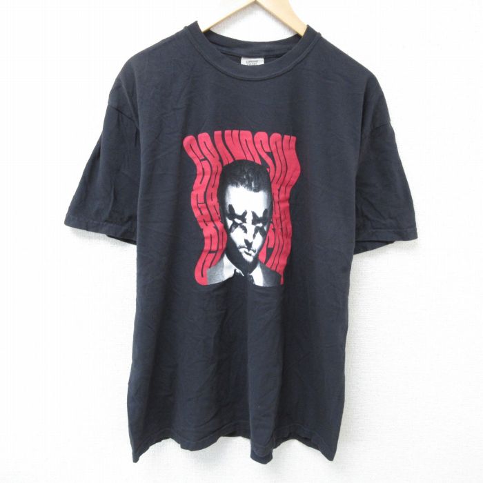 XL★古着 半袖 ロック バンド Tシャツ メンズ グランドサン コットン クルーネック 黒 ブラック 25may16 中古