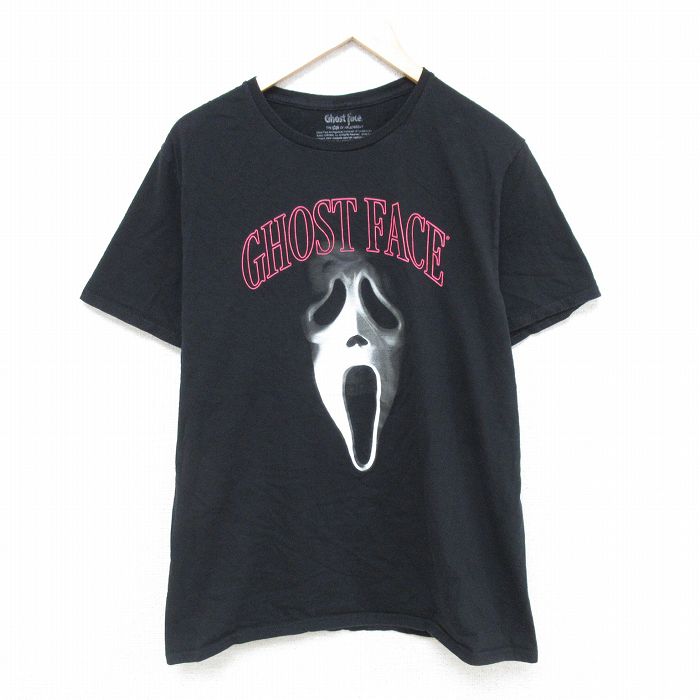 L★古着 半袖 Tシャツ メンズ 映画 スクリーム コットン クルーネック 黒 ブラック 25may21 中古