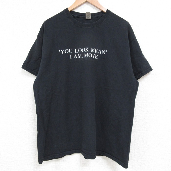 L★古着 半袖 Tシャツ メンズ YOU LOCK MEAN コットン クルーネック 黒 ブラック 25may22 中古