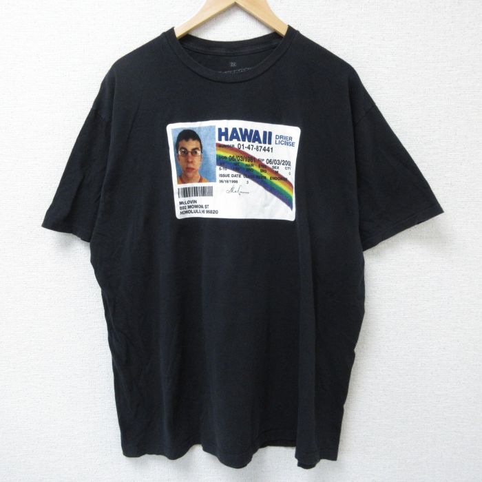 XL★古着 リップルジャンクション 半袖 Tシャツ メンズ 映画 スーパーバッド 大きいサイズ コットン クルーネック 黒 ブラック 25may23 中古