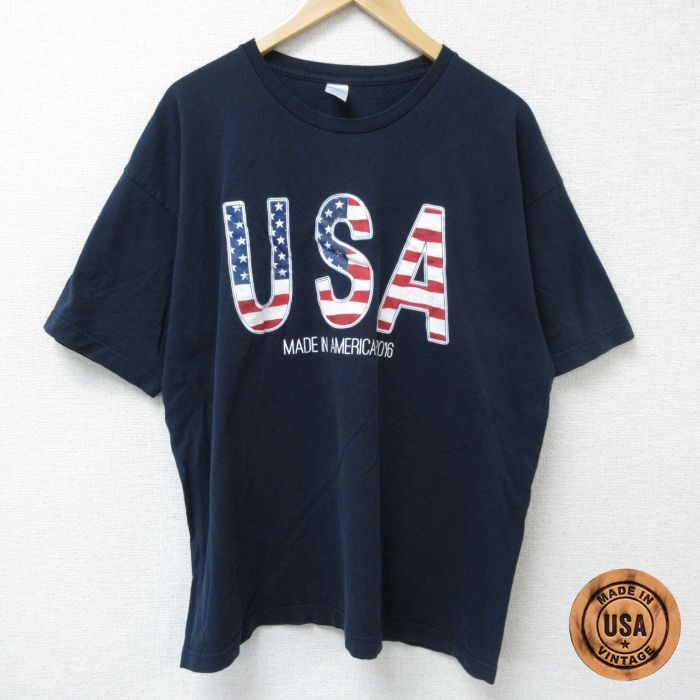 【50%OFF】半袖Tシャツ USAロゴ ネイビー XL | 古着