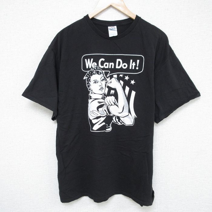 XL★古着 半袖 Tシャツ メンズ ロージーザリベッター コットン クルーネック 黒 ブラック 25may23 中古