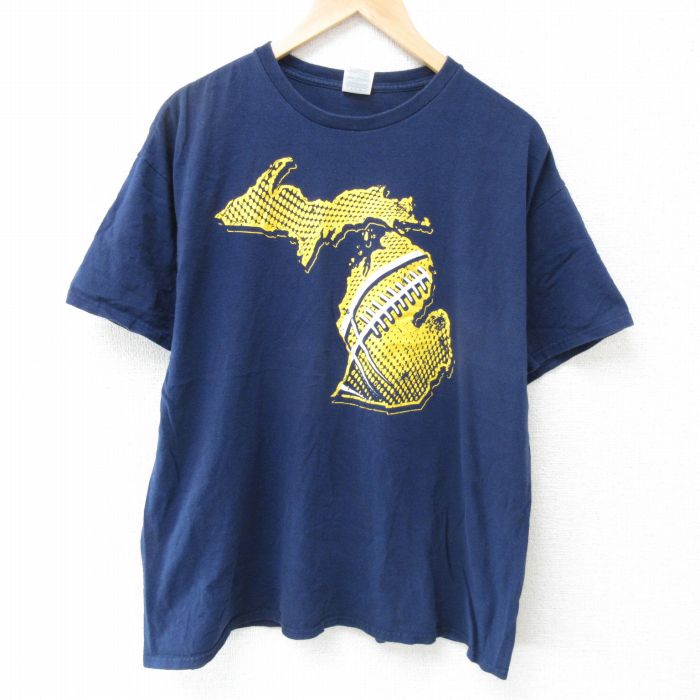 半袖Tシャツ ミシガン ネイビー XL | 古着