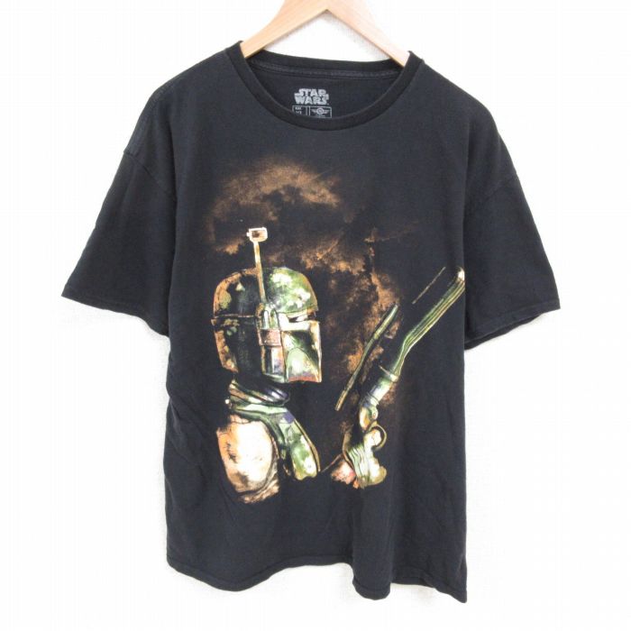 XL★古着 半袖 Tシャツ メンズ スターウォーズ STAR WARS バフェット コットン クルーネック 黒 ブラック 25may23 中古