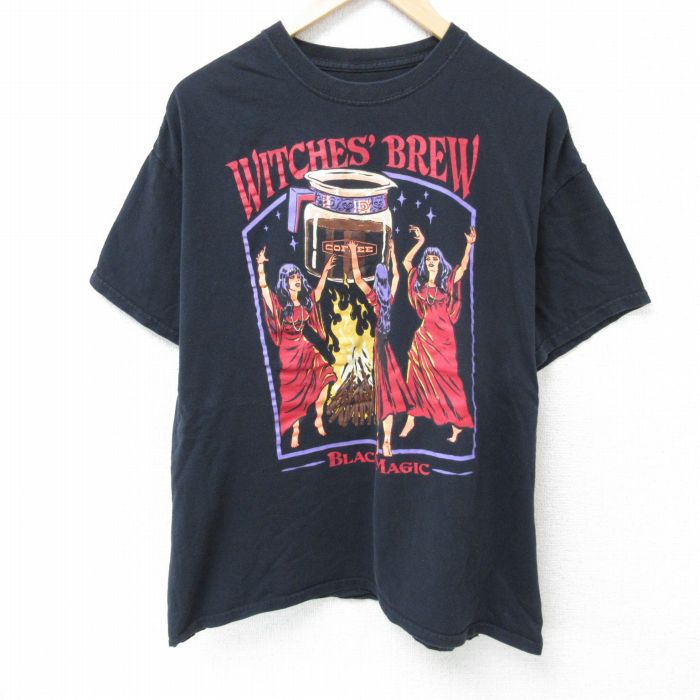 XL★古着 半袖 Tシャツ メンズ WITCHES BREW BLACK MAGIC クルーネック 黒 ブラック 25may24 中古