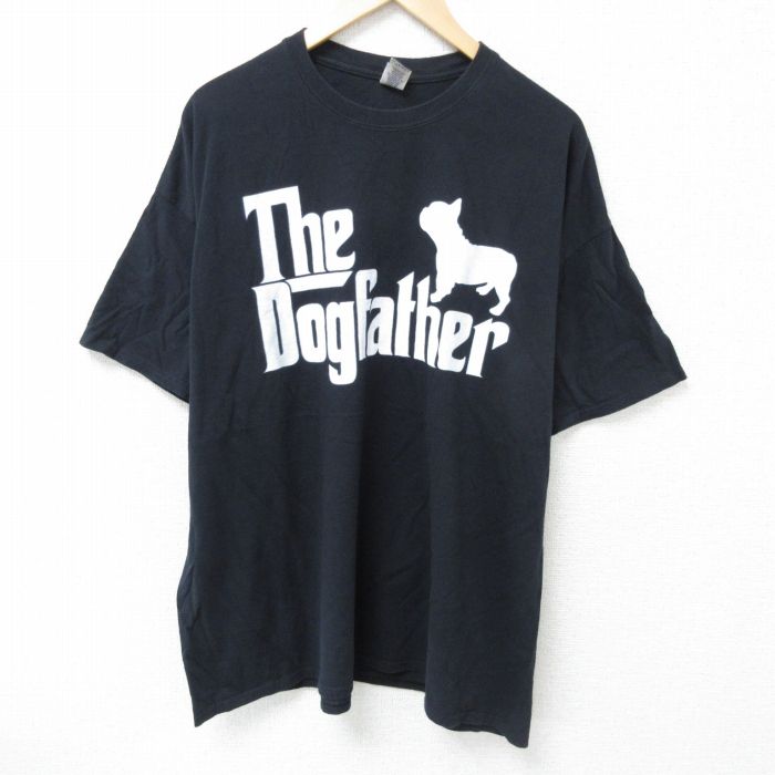 XL★古着 半袖 Tシャツ メンズ The Dog Father 大きいサイズ コットン クルーネック 黒 ブラック 25may24 中古