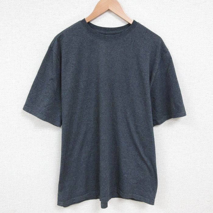 XL★古着 ジャージーズ 半袖 Tシャツ メンズ 無地 クルーネック 濃グレー 霜降り 25jun05 中古