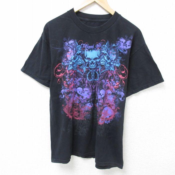 半袖Tシャツ スカル ブラック L | 古着