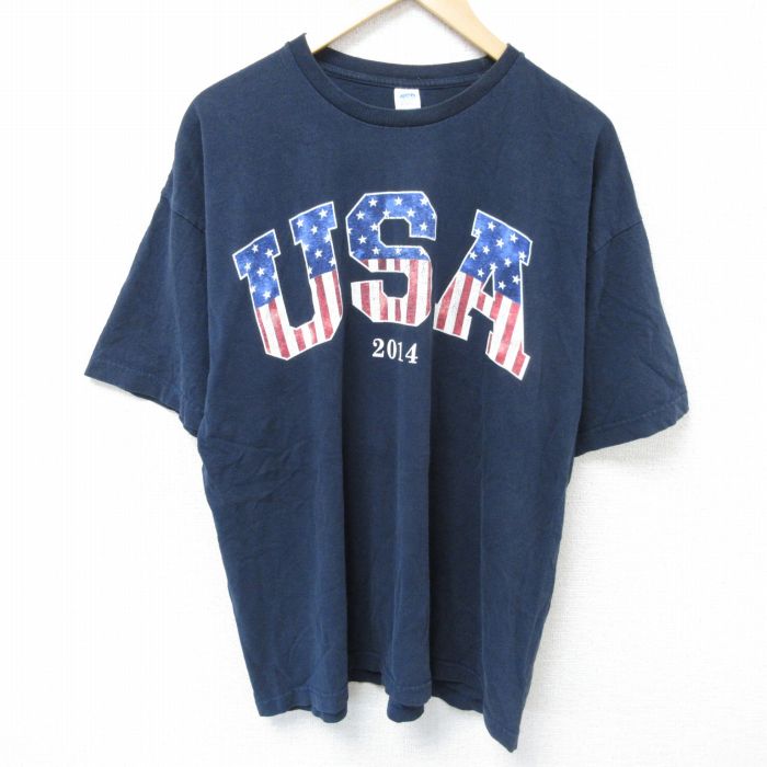 半袖Tシャツ USAロゴ ネイビー XL | 古着