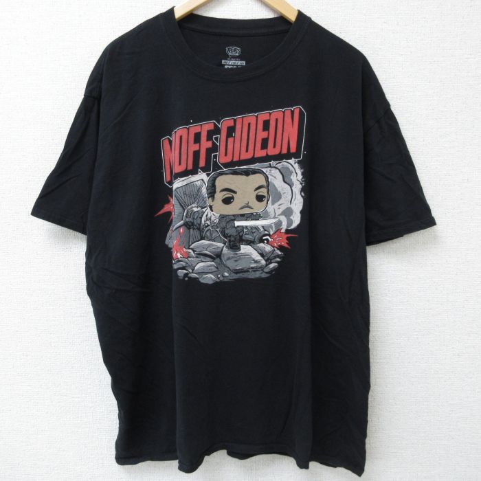 XL★古着 半袖 Tシャツ メンズ スターウォーズ STAR WARS モフギデオン 大きいサイズ コットン クルーネック 黒 ブラック 25may26 中古