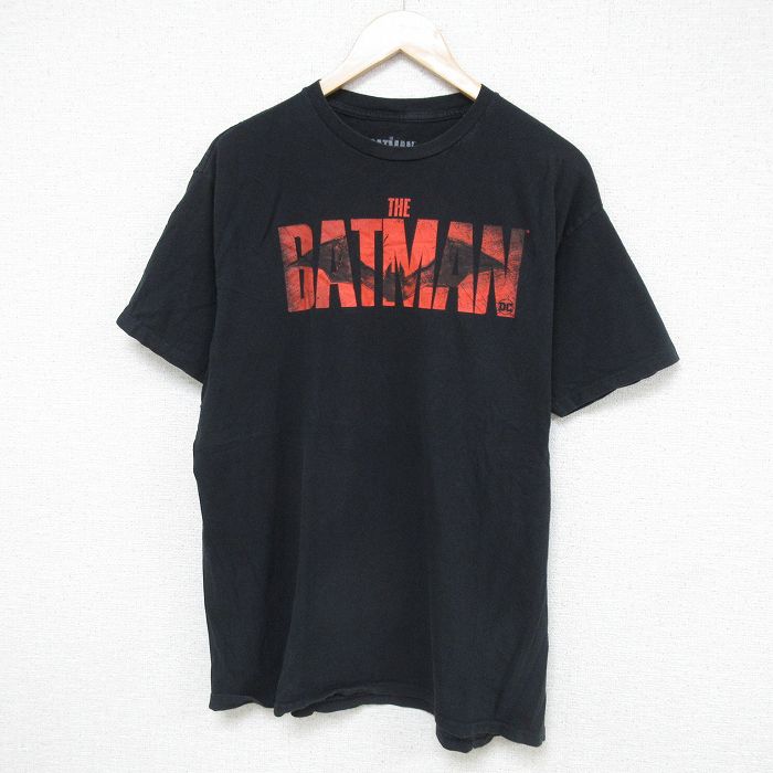 XL★古着 半袖 Tシャツ メンズ バットマン BATMAN コットン クルーネック 黒 ブラック 25jun06 中古