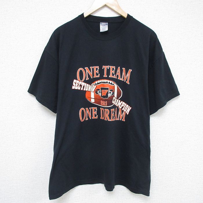 【50%OFF】XL★古着 ジャージーズ 半袖 Tシャツ メンズ アメフト 大きいサイズ クルーネック 黒 ブラック 25jun06 中古