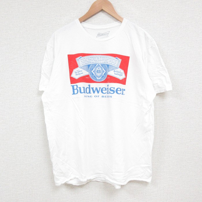 XL★古着 半袖 Tシャツ メンズ バドワイザー コットン クルーネック 白 ホワイト 25jun06 中古