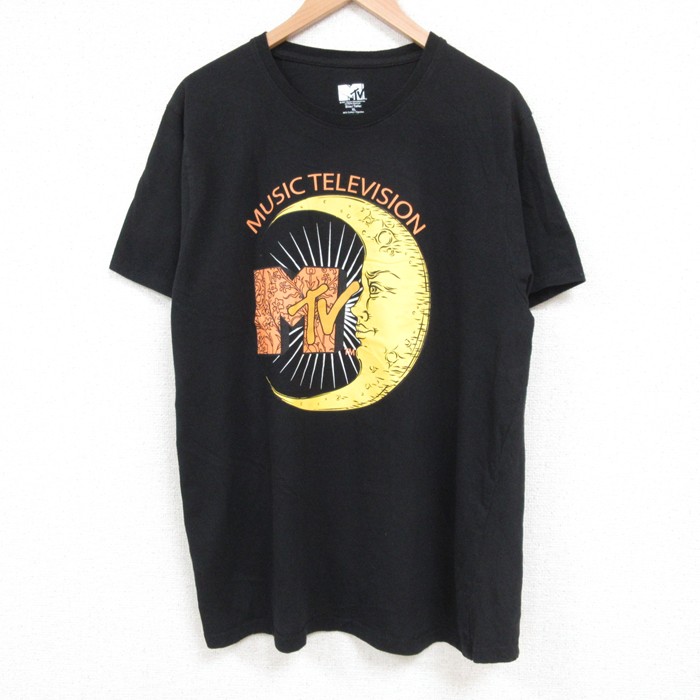 L★古着 半袖 Tシャツ メンズ MTV クルーネック 黒 ブラック 25jun06 中古