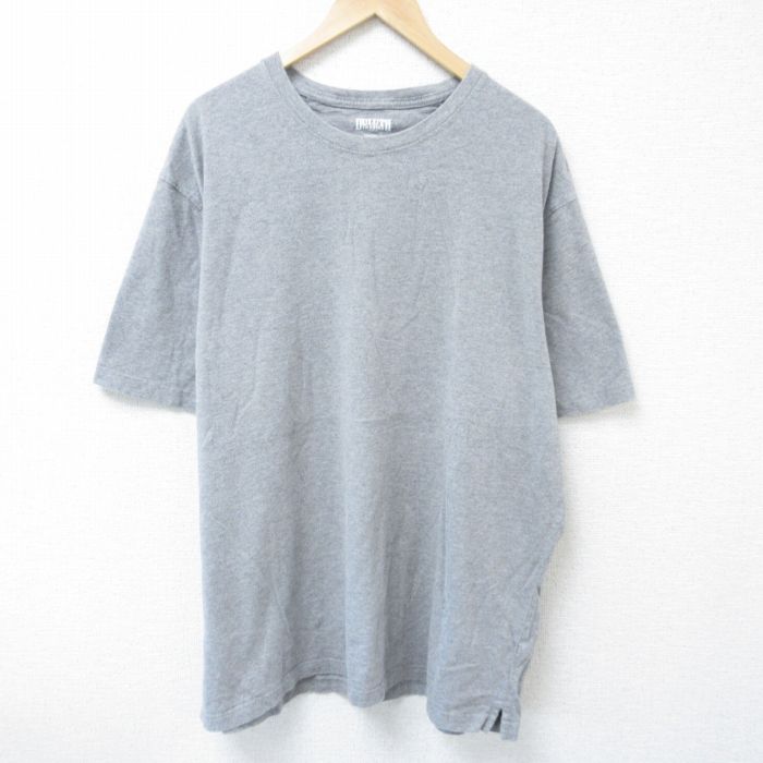 XL★古着 DULUTH TRADING 半袖 Tシャツ メンズ 無地 大きいサイズ コットン クルーネック グレー 霜降り 25jun07 中古