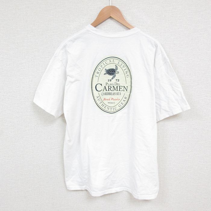 XL★古着 半袖 Tシャツ メンズ CARMEN クルーネック 白 ホワイト 25jun07 中古