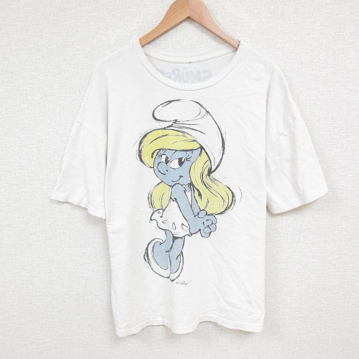 XL★古着 半袖 Tシャツ メンズ スマーフ 大きいサイズ クルーネック 白 ホワイト 【spe】 25jun07 中古