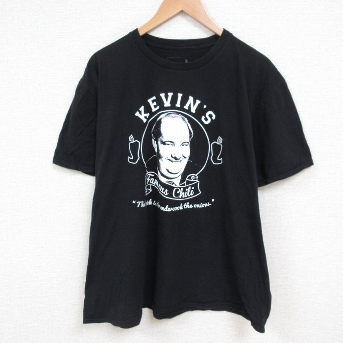 XL★古着 半袖 Tシャツ メンズ ドラマ ジオフィス 大きいサイズ コットン クルーネック 黒 ブラック 25jun07 中古