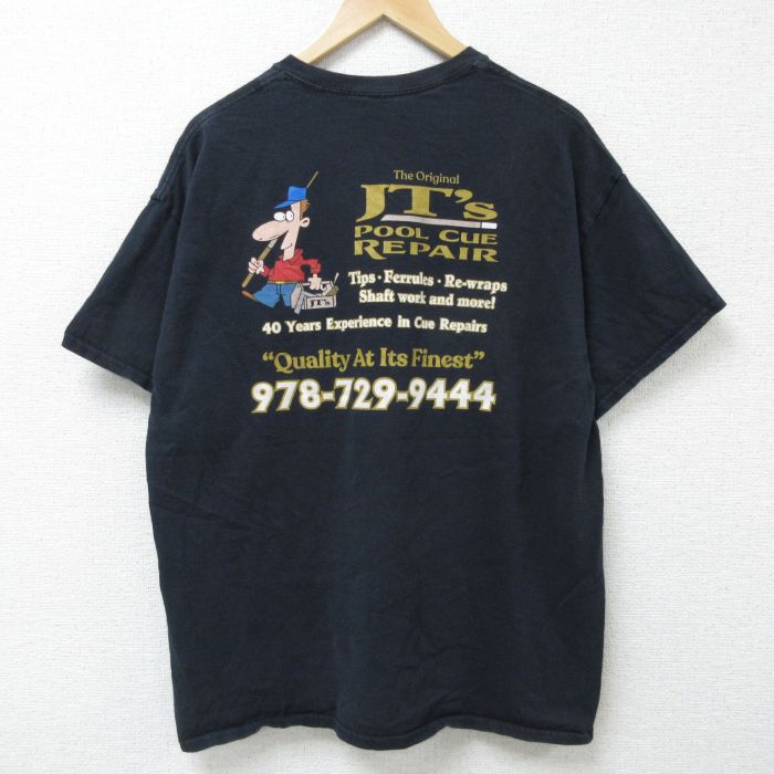 XL★古着 半袖 Tシャツ メンズ JTs 大きいサイズ クルーネック 黒 ブラック 25jun09 中古