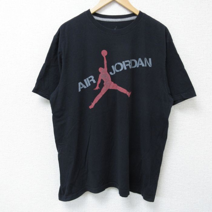 XL★古着 半袖 Tシャツ メンズ マイケルジョーダン エアジョーダン 大きいサイズ クルーネック 黒 ブラック 25jun09 中古