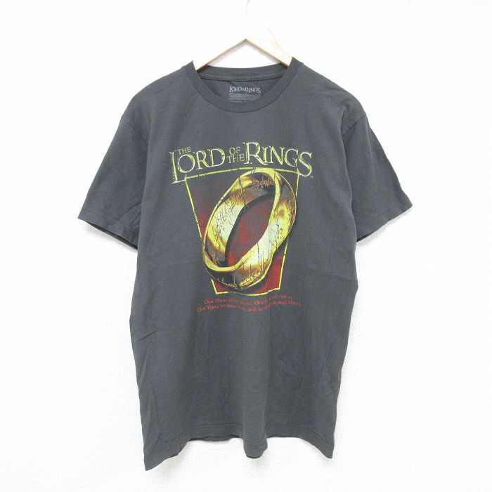 L★古着 半袖 Tシャツ メンズ 映画 ロードオブザリング コットン クルーネック グレー 25jun09 中古